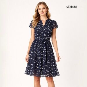 MSK Daisy Print Dress